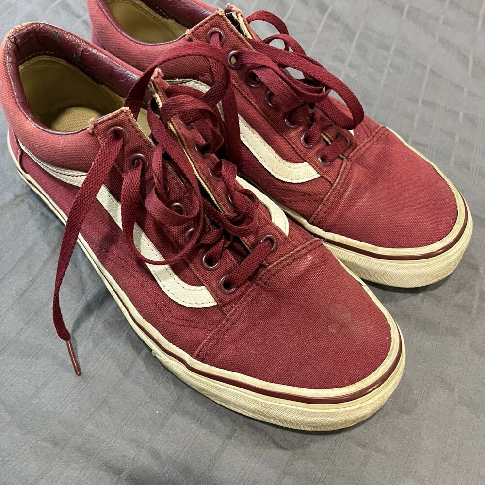 Vans Old Skool Sz 8.5, Bordeaux/red